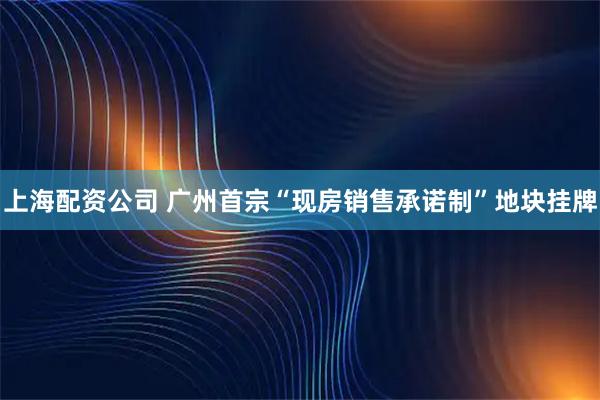 上海配资公司 广州首宗“现房销售承诺制”地块挂牌